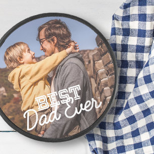 Bester Vater je Modernes Cooles Stitch-Foto Eishockey Puck