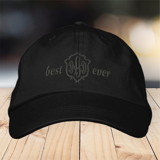 Bester Vater je Modernes einfaches Monogramm Bestickte Baseballkappe (Von Creator hochgeladen)