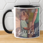 Bester Vater je Modernes, einfaches und spielerisc Tasse<br><div class="desc">Design besteht aus moderner und spielerischer Schriftzeichen. Fügen Sie Foto der Familie hinzu.</div>