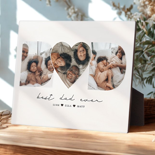 Bester Vater je Modernes Foto Collage Geschenk für Fotoplatte (Von Creator hochgeladen)