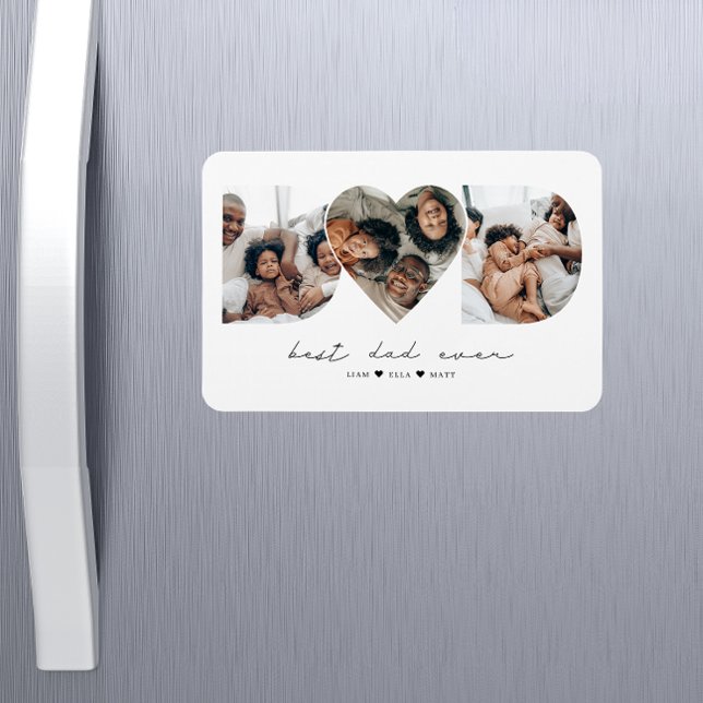 Bester Vater je Modernes Foto Collage Geschenk für Magnet (Von Creator hochgeladen)