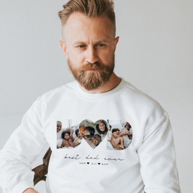 Bester Vater je Modernes Foto Collage Geschenk für Sweatshirt (Von Creator hochgeladen)