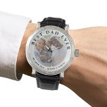 Bester Vater je Modernes Message Vatertag Foto Armbanduhr<br><div class="desc">Der beste Vater je Moderne Nachricht Vatertag Foto Watch. Das Design hat ein Foto und einen schwarzen Text an der weißen Grenze um das Foto. Personalisieren Sie Ihre Nachricht und Ihre Namen und fügen Sie Ihr Foto hinzu. Ein einzigartiges Geschenk für einen Vater oder Großvater zum Vatertag, Geburtstag oder Weihnachten....</div>