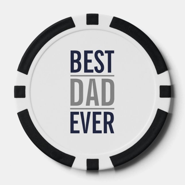 Bester Vater je | Modernes Minimalistisch Pokerchips (Vorderseite)