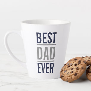 Bester Vater je Modernes Navy Blau und Grau Milchtasse