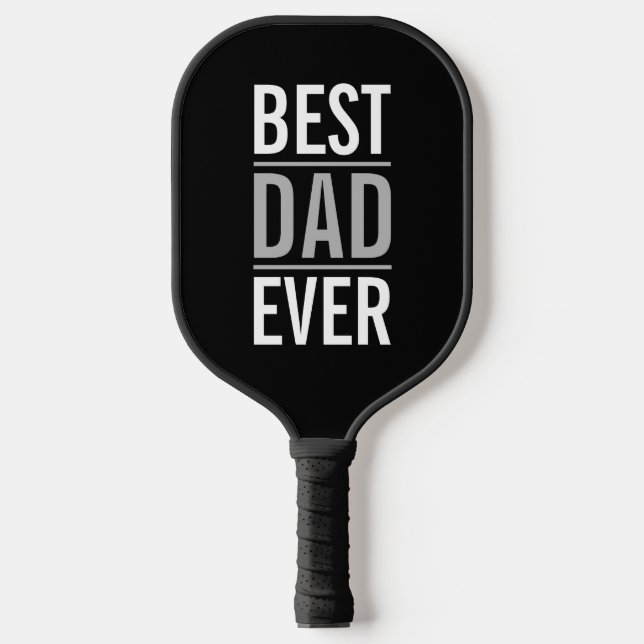 Bester Vater je | Modernes Schwarz Pickleball Schläger (Vorderseite)