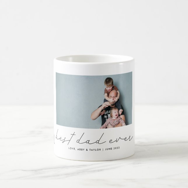 Bester Vater je Modernes Skript-Foto Kaffeetasse (Mittel)