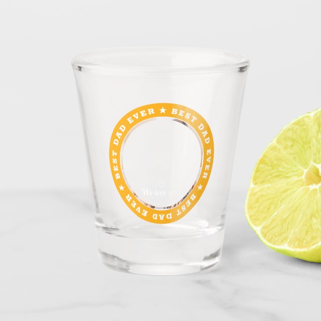 Bester Vater je Modernes Star Custom Foto Schnapsglas (Vorderseite)