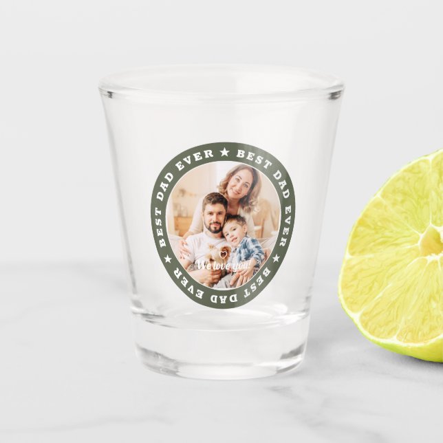 Bester Vater je Modernes Star Custom Foto Schnapsglas (Vorderseite)