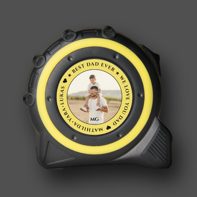 Bester Vater je Monogramm Vatertag Foto Maßband (Best Dad Ever Monogram Father's Day Photo Tape Measure
)