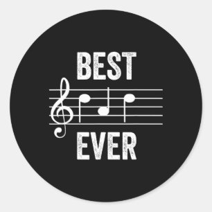 Bester Vater je Musiknoten Funny Vathage-Tagesgesc Runder Aufkleber