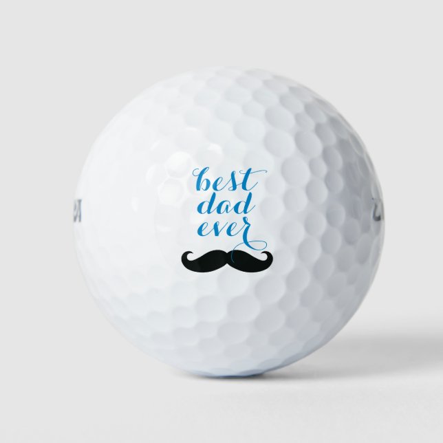 Bester Vater je Mustache Custom Happy Vatertag Golfball (Vorderseite)