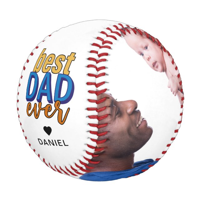 Bester Vater je nach Foto Baseball (Schrägansicht)