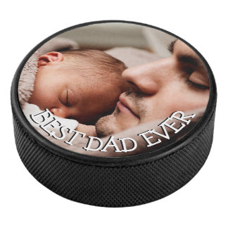 Bester Vater je nach Kundenwunsch Foto Eishockey Puck