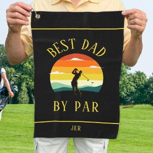 Bester Vater je nach Par Golfer Silhouette Mens Bl Golfhandtuch