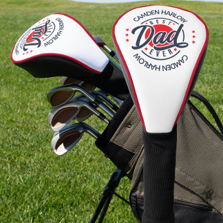 Bester Vater je Name Red White Blue Golf Headcover