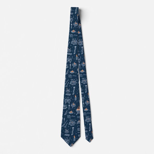 Bester Vater je Neck Tie mit GRILLEN Fest Design Krawatte (Vorderseite)