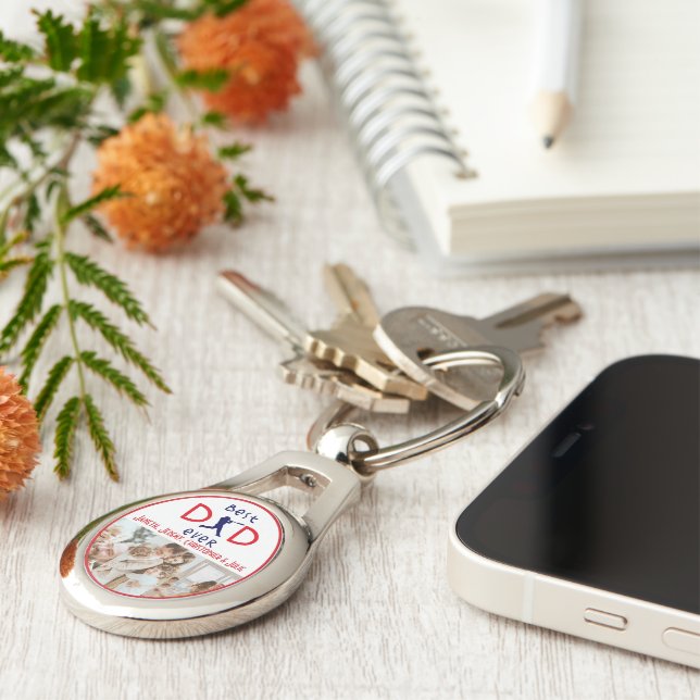 Bester Vater je Niedlich Modernes Foto Familienvat Schlüsselanhänger (Seite)