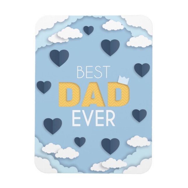 Bester Vater je Niedlicher Vatertag Magnet (Vertikal)