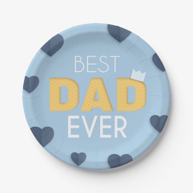 Bester Vater je Niedlicher Vatertag Pappteller (Vorderseite)