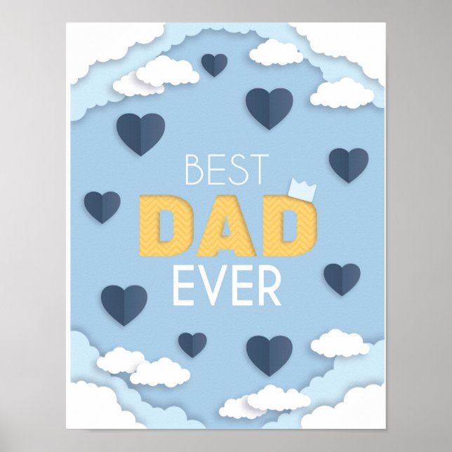 Bester Vater je Niedlicher Vatertag Poster (Vorne)