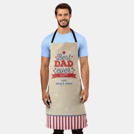Bester Vater je Patriotic Red Blue Stars Retro Schürze