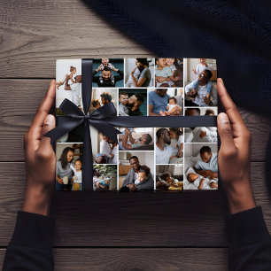 Bester Vater je Personalisierte Familienfoto-Colla Geschenkpapier Set