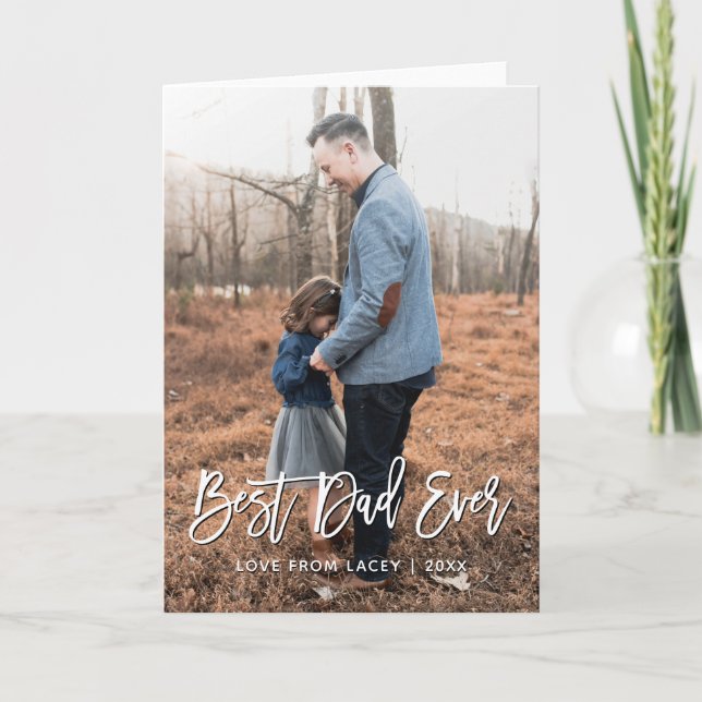 Bester Vater je Personalisierte Fotokarte des Vate Ankündigung (Vorderseite)