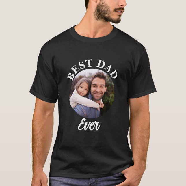 Bester Vater je Personalisierte Fotomodelle T-Shirt (Vorderseite)