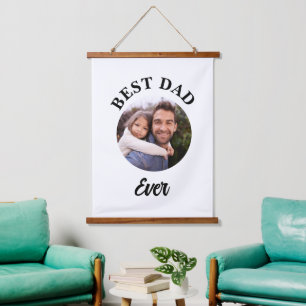 Bester Vater je Personalisierte Fotomodelle Wandteppich Mit Holzrahmen