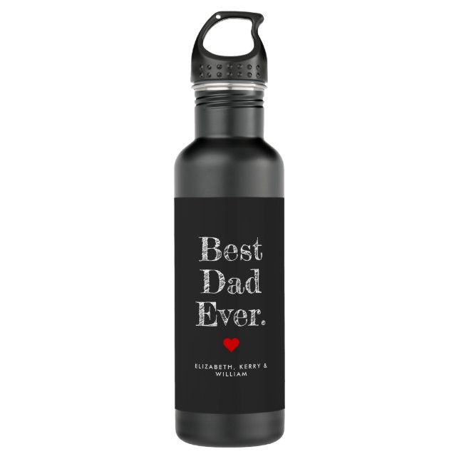 Bester Vater je Personalisierte Namen Edelstahlflasche (Vorderseite)