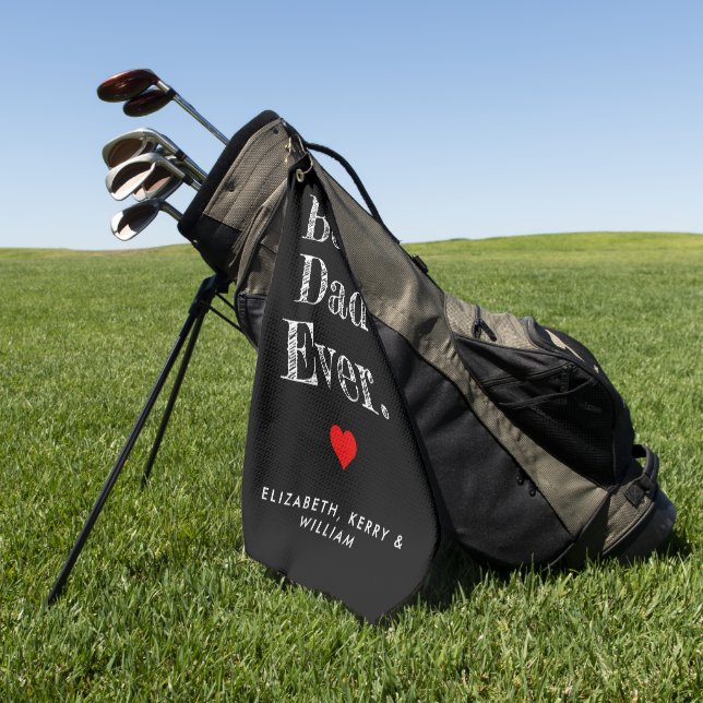 Bester Vater je Personalisierte Namen Golfhandtuch (Gras)