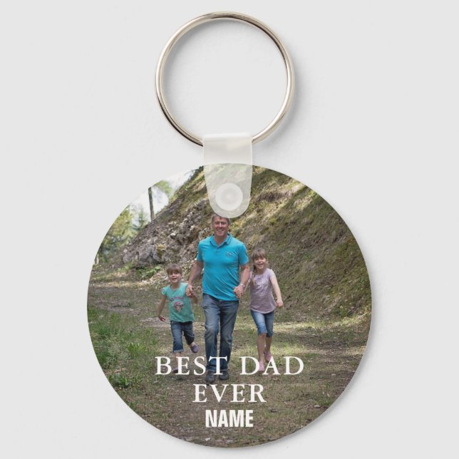 Bester Vater je Personalisierter Button-Schlüssela Schlüsselanhänger (Vorderseite)