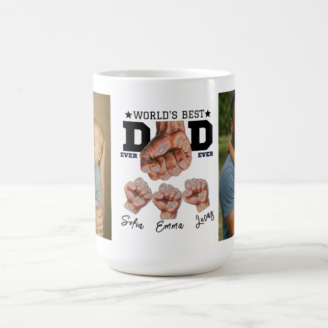 Bester Vater je Personalisierter FotoCollage Kaffeetasse (Mittel)