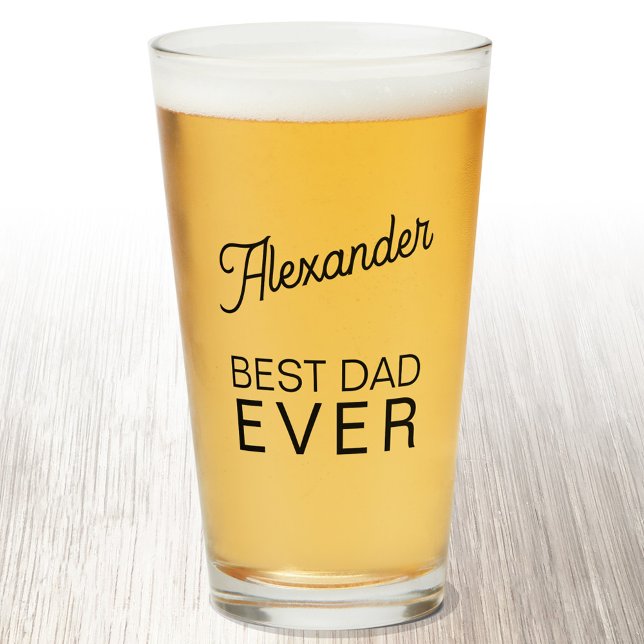 Bester Vater je Personalisierter Name Bier Glas (Personalized name Best Dad Ever beer glass)