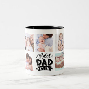 Bester Vater je Personalisiertes Foto Collage Gesc Zweifarbige Tasse
