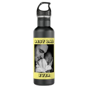 Bester Vater je   PERSONALISIERTES FOTO Edelstahlflasche