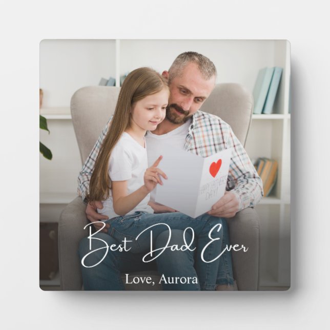 Bester Vater je Personalisiertes Foto Fotoplatte (Vorderseite)
