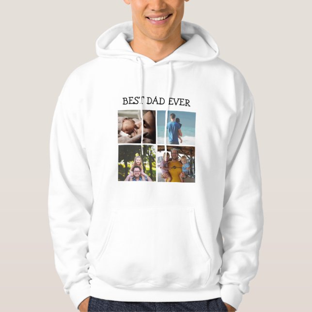 Bester Vater je Personalisiertes Foto Hoodie (Vorderseite)