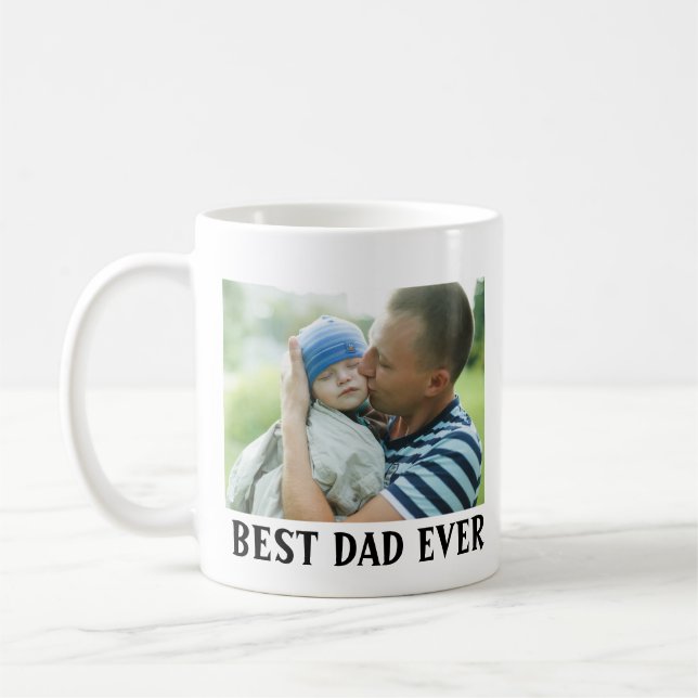 Bester Vater je Personalisiertes Foto Kaffeetasse (Links)