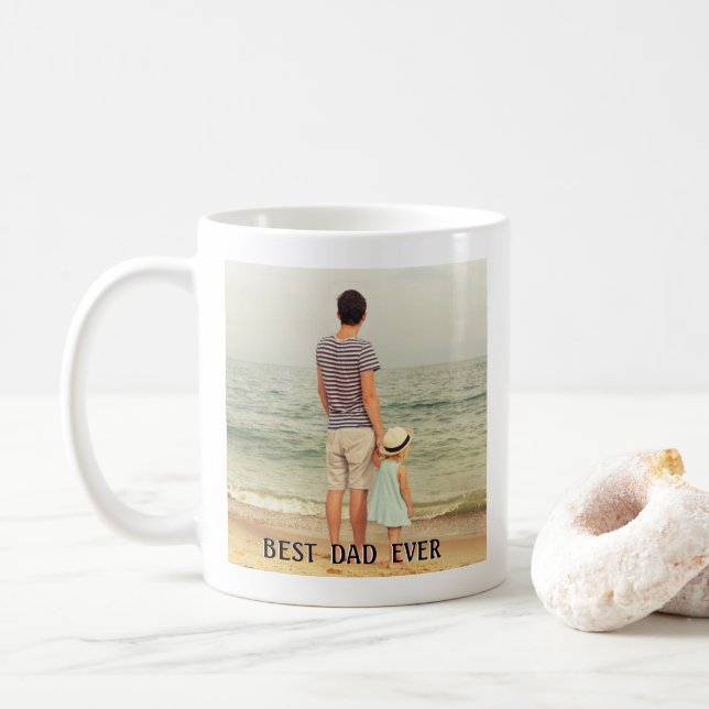Bester Vater je Personalisiertes Foto Kaffeetasse (Mit Donut)