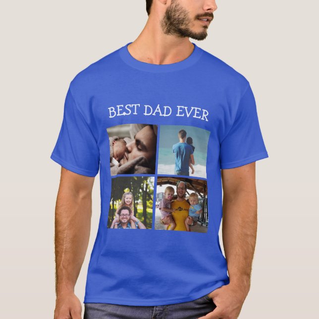 Bester Vater je Personalisiertes Foto T-Shirt (Vorderseite)