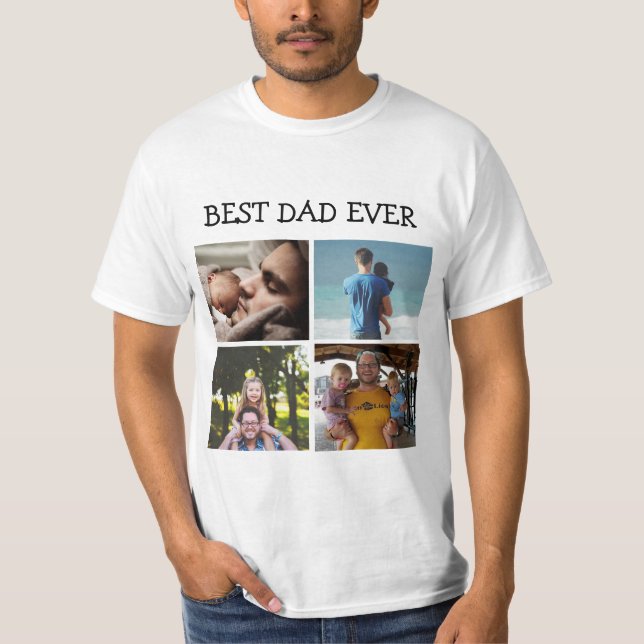Bester Vater je Personalisiertes Foto T-Shirt (Vorderseite)