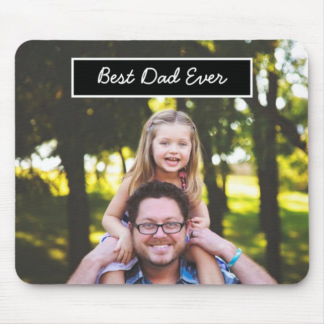 Bester Vater je Personalisiertes Foto und Text Mousepad (Vorne)