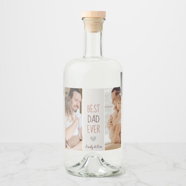 Bester Vater je" Personalisiertes Lebensmittel- un Alkoholflaschenetikett (Vorderseite)