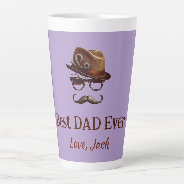 Bester Vater je - Personalisiertes Vatertagsgesche Milchtasse (Vorderseite)