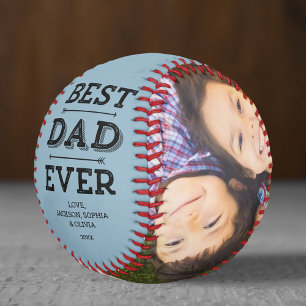 Bester Vater je Pfeil Personalisiert Foto Blau Baseball