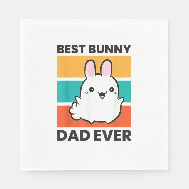 Bester Vater je Rabbit niedlicher Hase Serviette (Vorderseite)