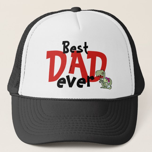 Bester Vater je Red Black Text Baby Girl Father Truckerkappe (Vorderseite)