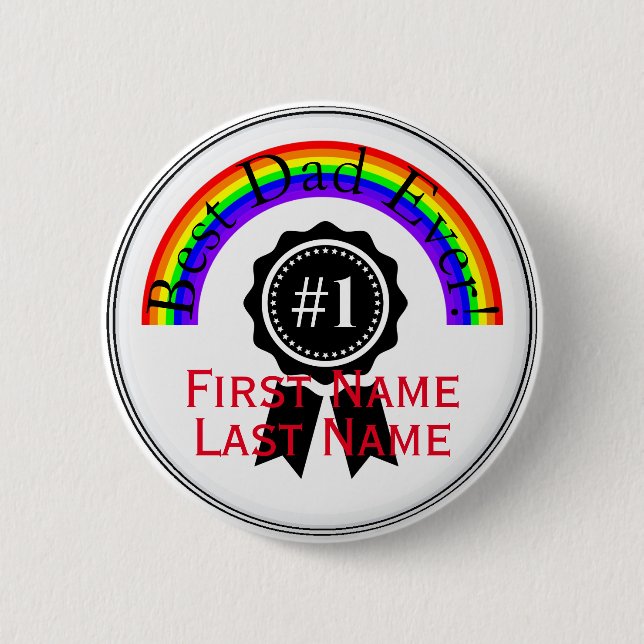 Bester Vater je Regenbogen-Button HAMbWG Button (Vorderseite)